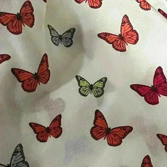 Pure Collection Butterfly Print Long Sleeve 100% Silk Blouse Size 6 - Picture 5 of 11
